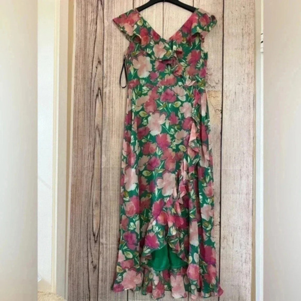 London Times Womens Ruffle Floral Maxi dress size 10